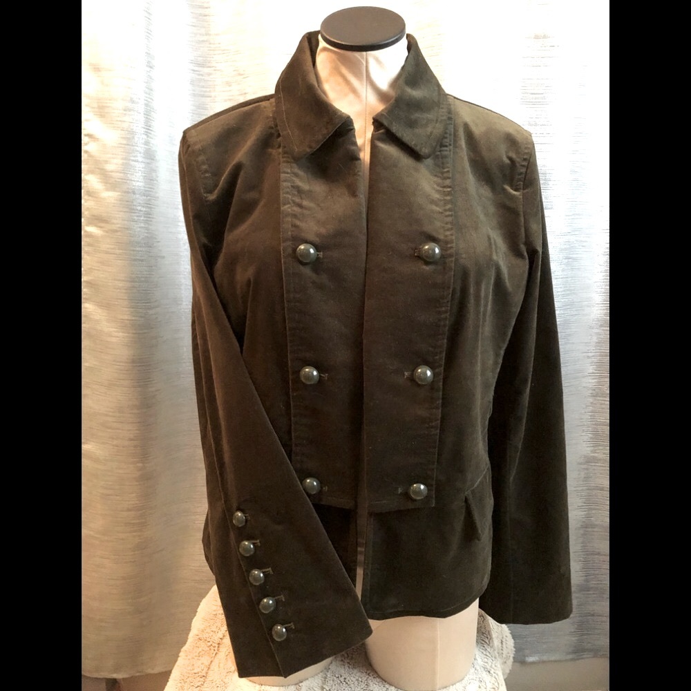 Talbots green velvet jacket